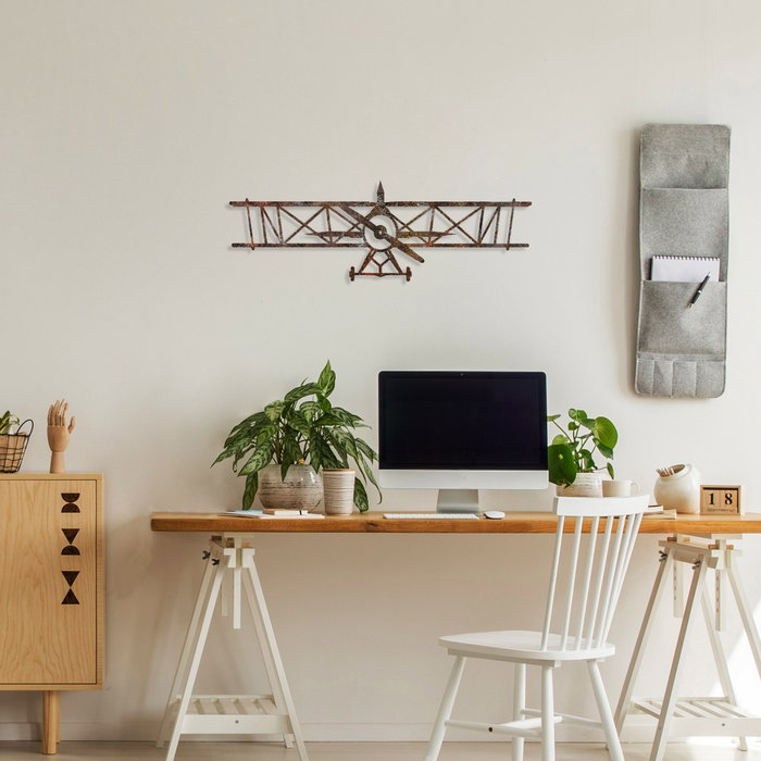 Wallity Rusty Airplane Escultura de pared